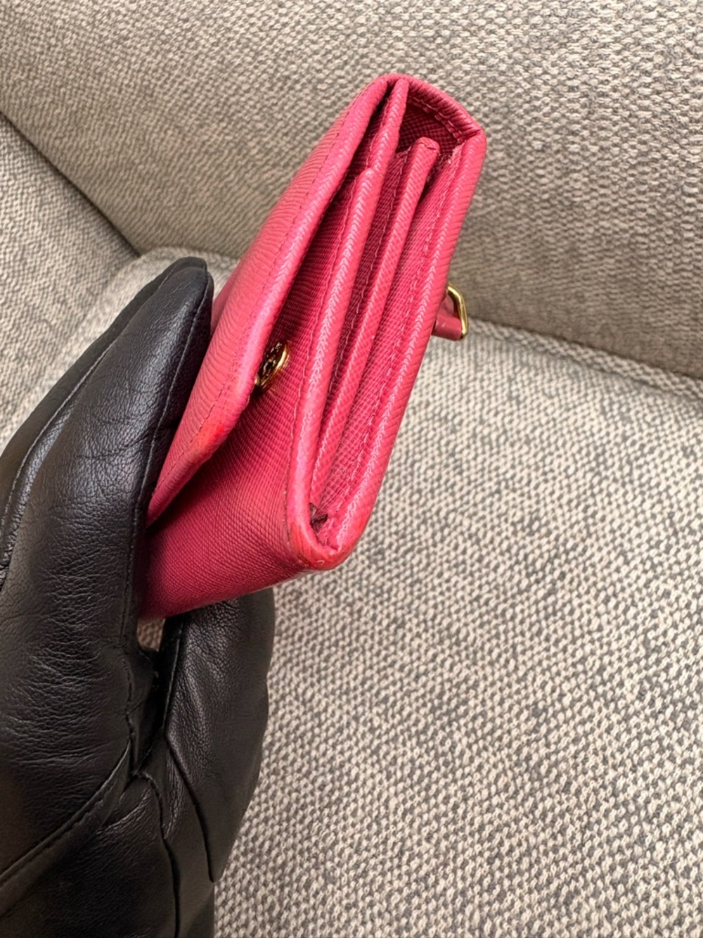 Prada Saffiano Leather Wallet - Fuchsia Pink - Picture 12 of 15